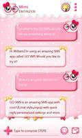 GO SMS PRO PINKYCAT THEME اسکرین شاٹ 3