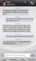 GO SMS Pro simple dark theme gönderen