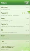 GO SMS Pro simple green theme اسکرین شاٹ 2