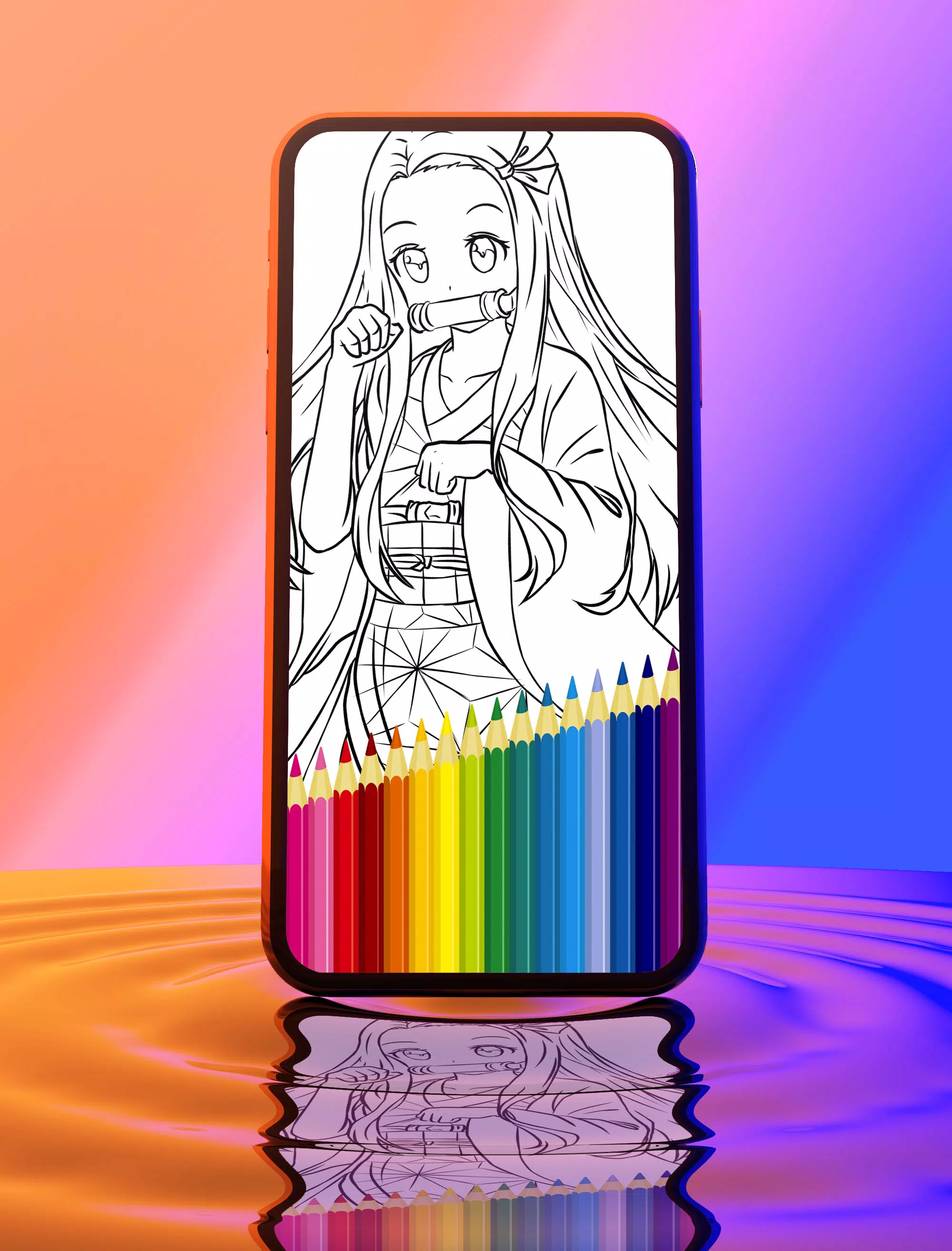 Para Colorir Nezuko e Tanjiro Imprimir Grátis