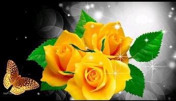Meilleures fleurs -Roses d'amour romantiques Affiche