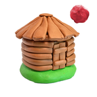 점토 또는 플라스틱으로 장난감 집 및 성 만들기 아이콘