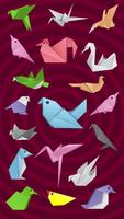 Pássaros de origami Cartaz