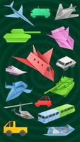 Véhicules en origami Affiche