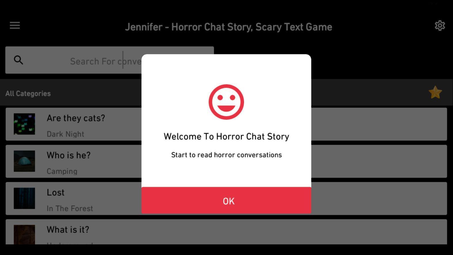 Chat stories. Scary text