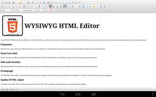WYSIWYG HTML Editor تصوير الشاشة 1