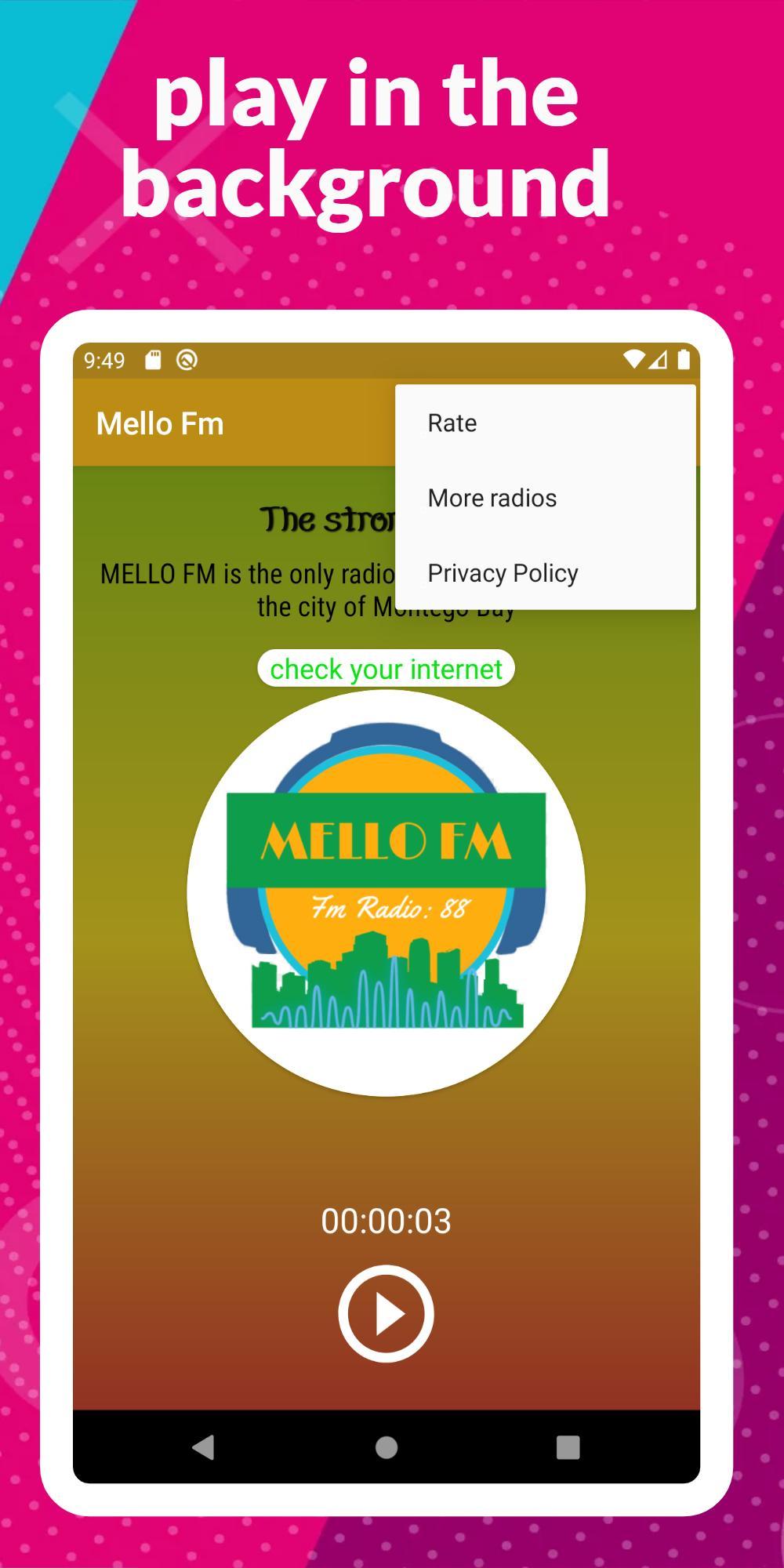 Mello Fm Jamaica: LIve Radio APK per Android Download