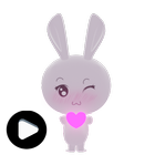 Animated Sticker Rabbit Zeichen