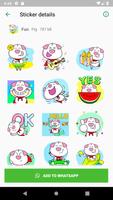 WAStickerApps Cute Pig Stickers capture d'écran 3