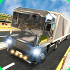 Silver Euro Truck Transporter Driving Sim 2019 آئیکن