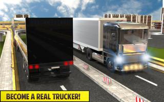 Silver Euro Truck Transporter Driving Sim 2019 poster