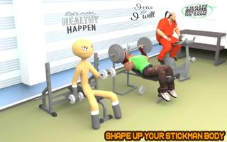 Stickman Virtual Gym 3D Fitnes capture d'écran 2