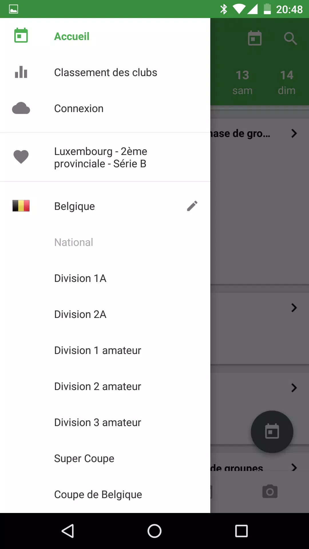 Résultats foot live Belgique for Android - APK Download