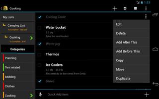 Camping Checklist capture d'écran 1