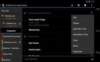 Packing Checklist capture d'écran 1