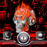 Skull on Fire Go Locker theme biểu tượng