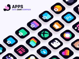 Dove Dark : Icon Pack স্ক্রিনশট 3