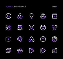 PurpleLine Icon Pack : LineX imagem de tela 2