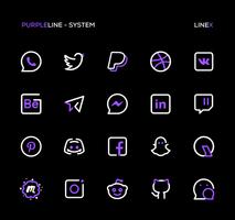 PurpleLine Icon Pack : LineX imagem de tela 3