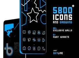 SkyLine Icon Pack : LineX Blue Poster
