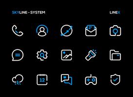 SkyLine Icon Pack : LineX Blue 截图 1