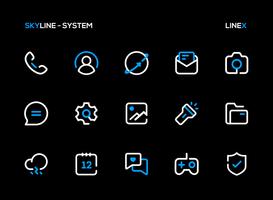 SkyLine Icon Pack : LineX Blue captura de pantalla 1