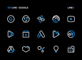 SkyLine Icon Pack : LineX Blue captura de pantalla 2