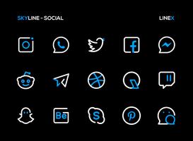 SkyLine Icon Pack : LineX Blue 截图 3