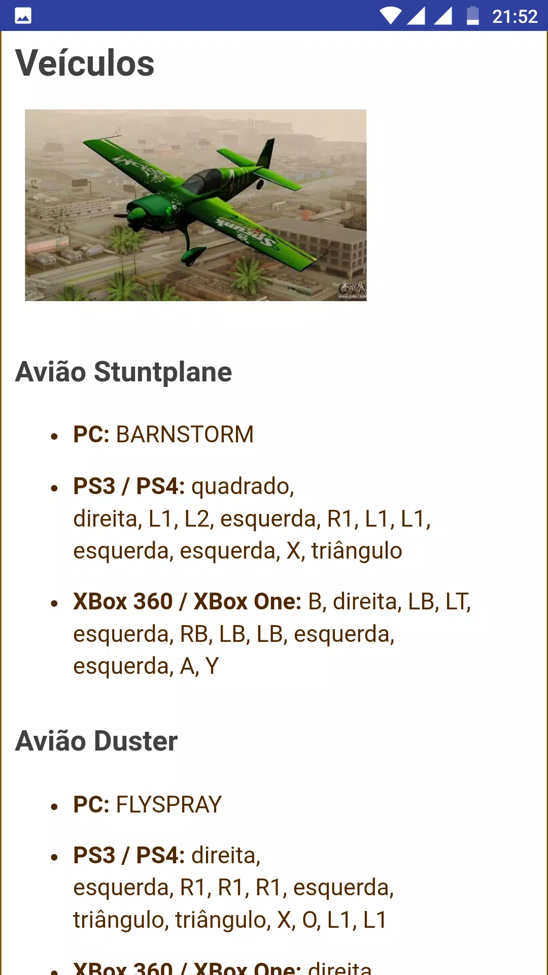 Código para avião no GTA V Xbox 360. B, DIREITA, LB, LT, ESQUERDA, RB