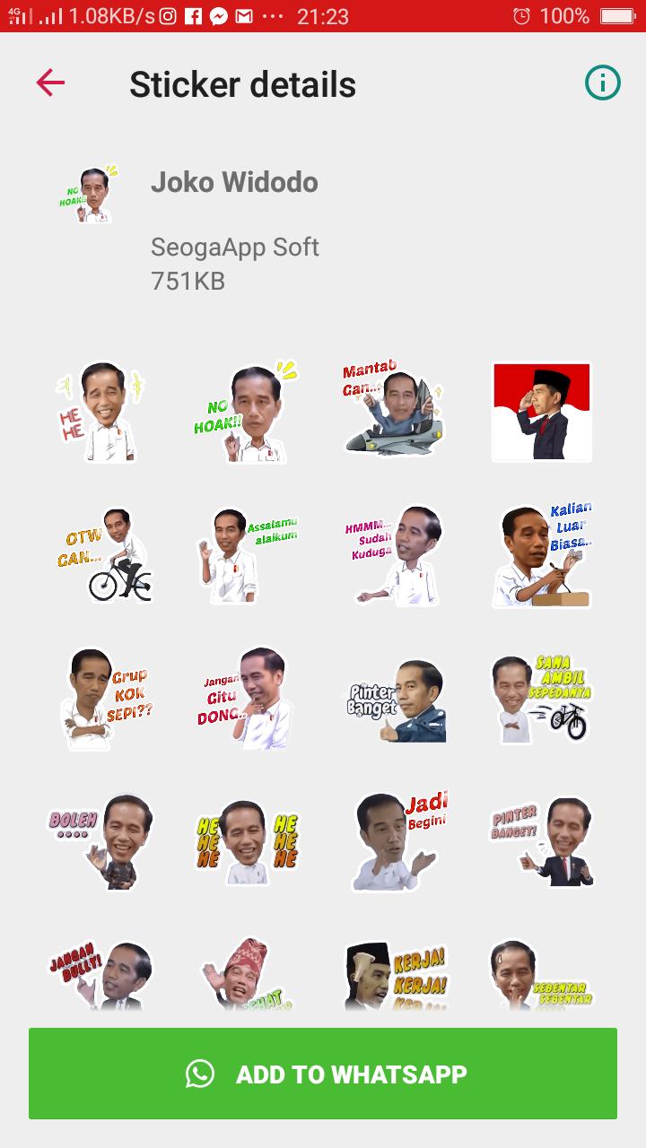 Stiker Jokowi Prabowo Untuk Whatsapp