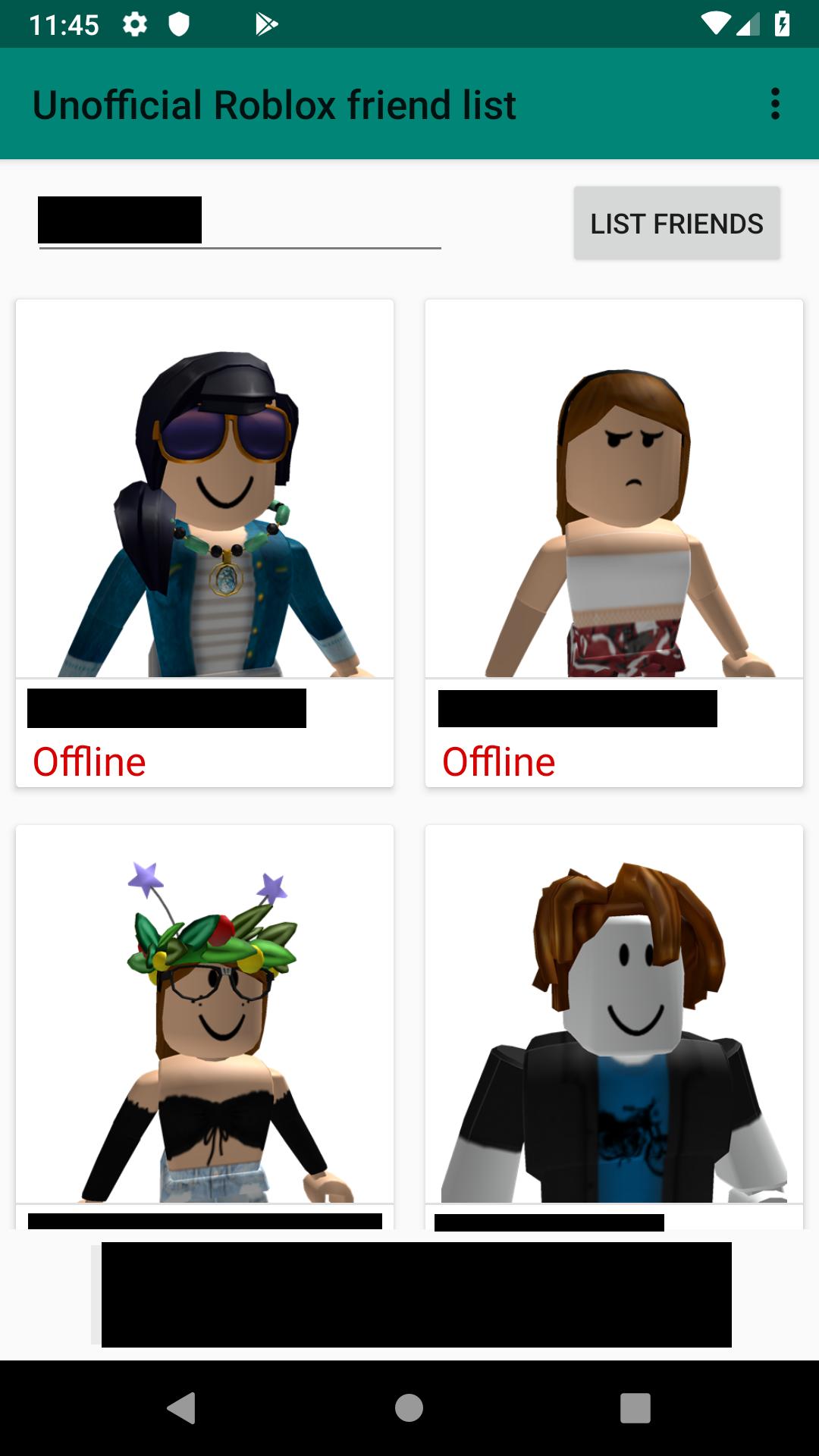 Unofficial Roblox Friends List For Android Apk Download - roblox series 2 list