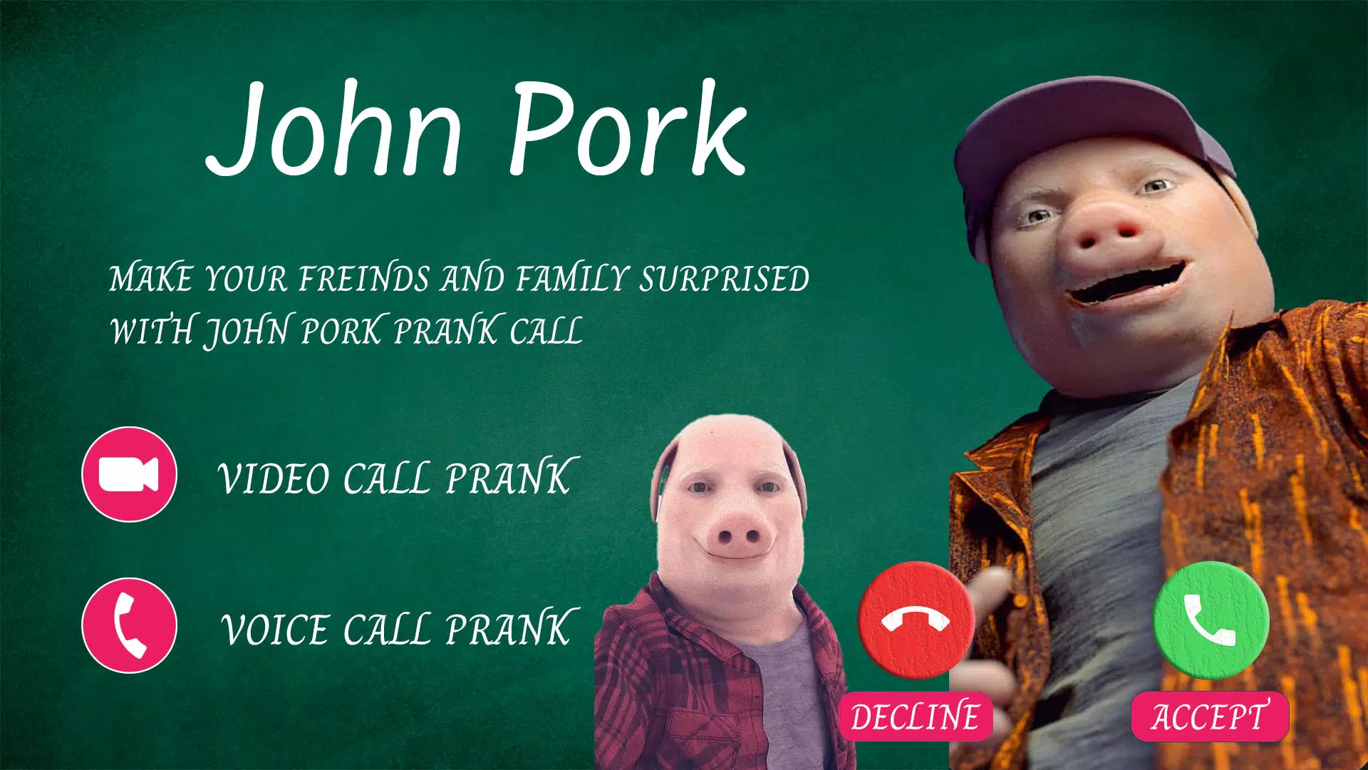 John Pork In Video Call - Apps on Google Play