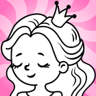 Princess coloring pages book أيقونة