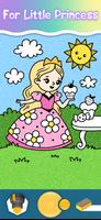 Princess coloring pages book poster