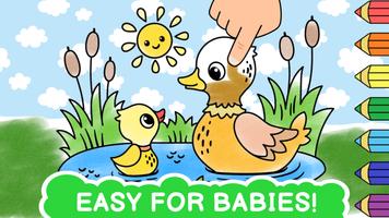 Poster Easy coloring book for kids