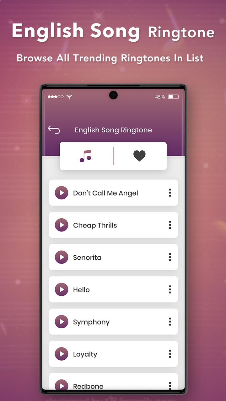 English Song Ringtones APK pour Android Télécharger