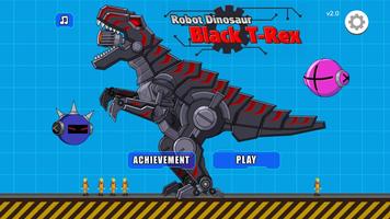 Robot Dinosaur Black T-Rex постер