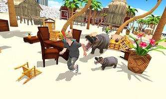 Hippo Family Simulator - Beach & City Attack 2019 скриншот 2