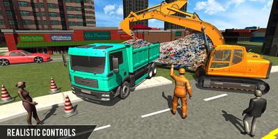 Off-Road Garbage Excavator Sim-City Clean Mission Ekran Görüntüsü 2