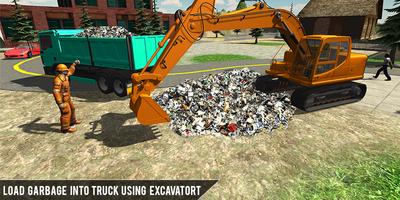 Off-Road Garbage Excavator Sim-City Clean Mission Ekran Görüntüsü 3