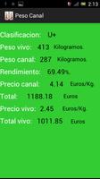 Calculador peso canal vacuno اسکرین شاٹ 2