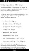 Hb normal ranges capture d'écran 2