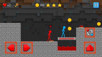 Stickman Red Blue Team Escape screenshot 2