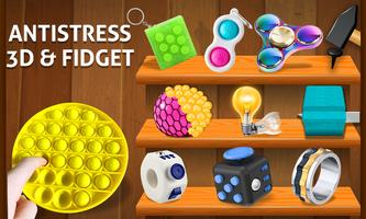 Anti stress fidgets 3D cubes - calming games Poster
