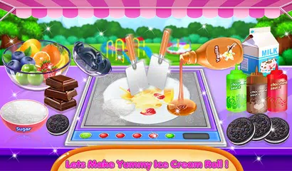 Ice Cream Rolls Maker- Rainbow Sandwich Food Stall XAPK Herunterladen