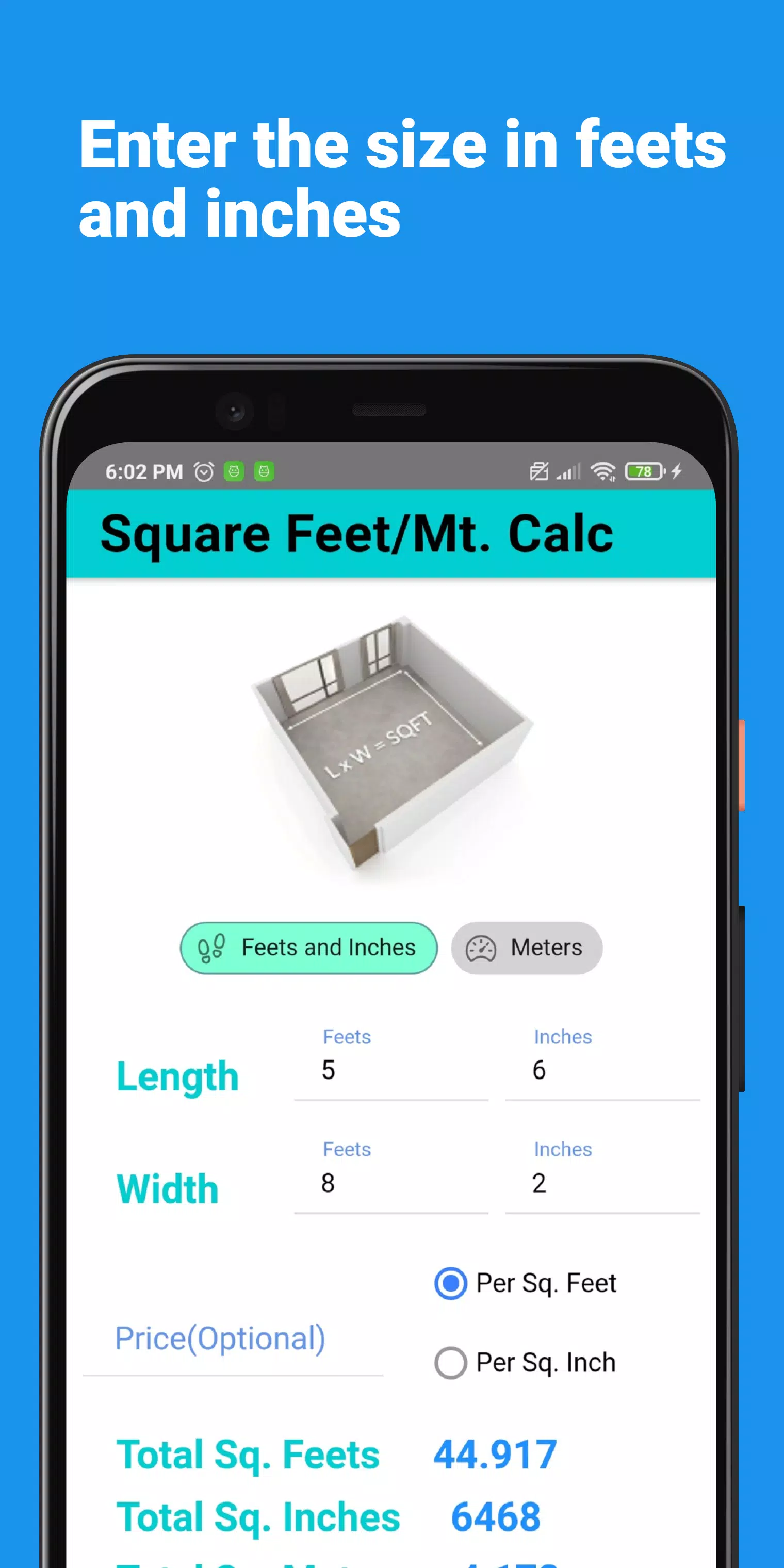 Square Feet Meter Calculator APK for Android Download