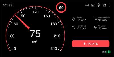 GPS спидометр : HUD одометр постер