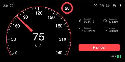 GPS Speedometer : Odometer HUD পোস্টার