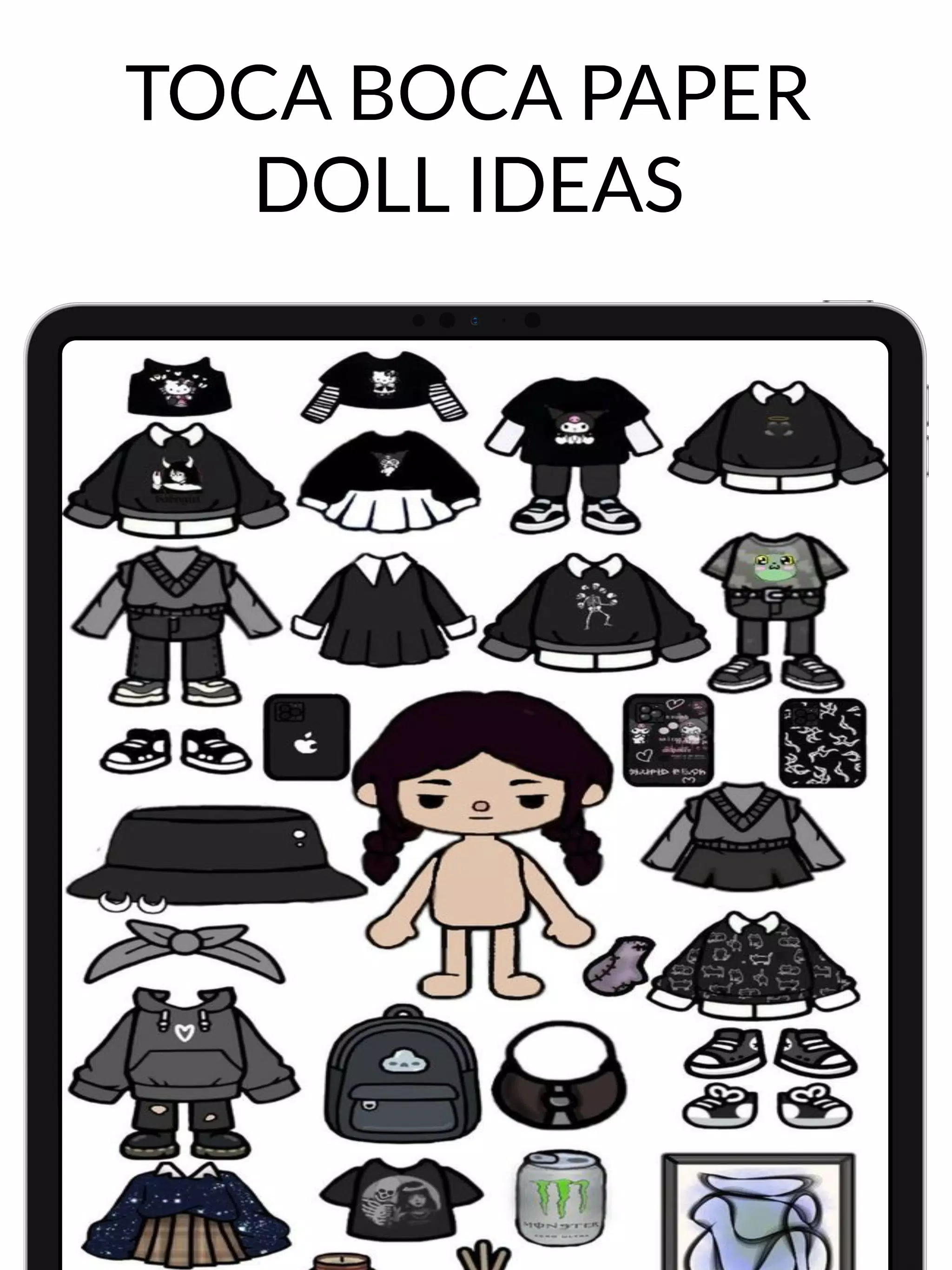 Wednesday Toca Boca Paper Doll | Poster