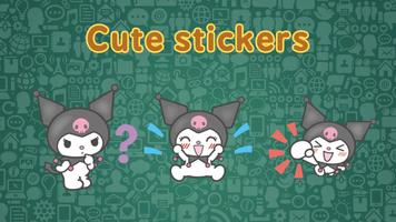 Kuromi stickers ポスター